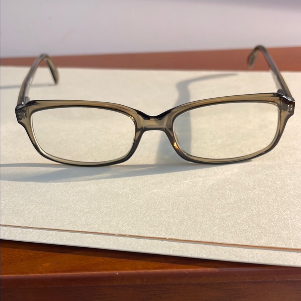 Guess Men’s Stylish Clear Brown Rectangular Eyegl… - image 1